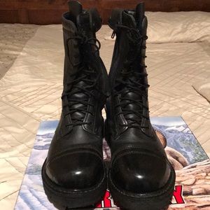 Black tactical lace up boots